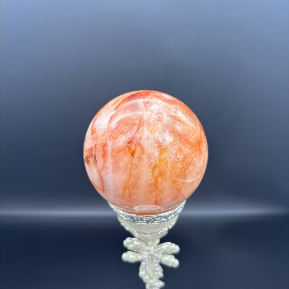 hematoid quartz Crystal sphere 64.2mm 12.1oz
